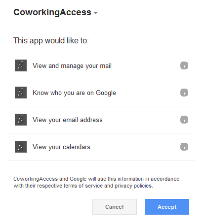 List of Google OAuth Permissions